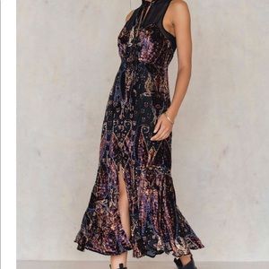 Free People Hand to Hold Burnout Velvet Maxi Dress